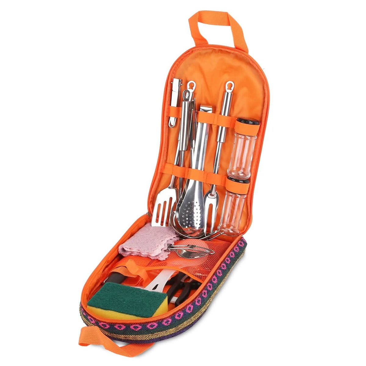 19-Piece: Camping Cooking Utensil Kit Portable Picnic Cookware - A-1 Thread Vault