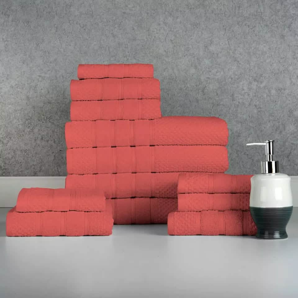 12-Piece: Bibb Home Egyptian Cotton Towel Set - A-1 Thread Vault