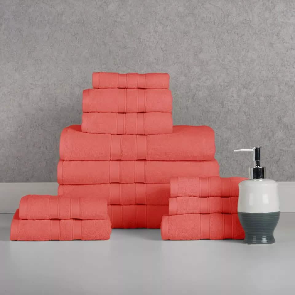 12-Piece: Bibb Home Egyptian Cotton Towel Set - A-1 Thread Vault