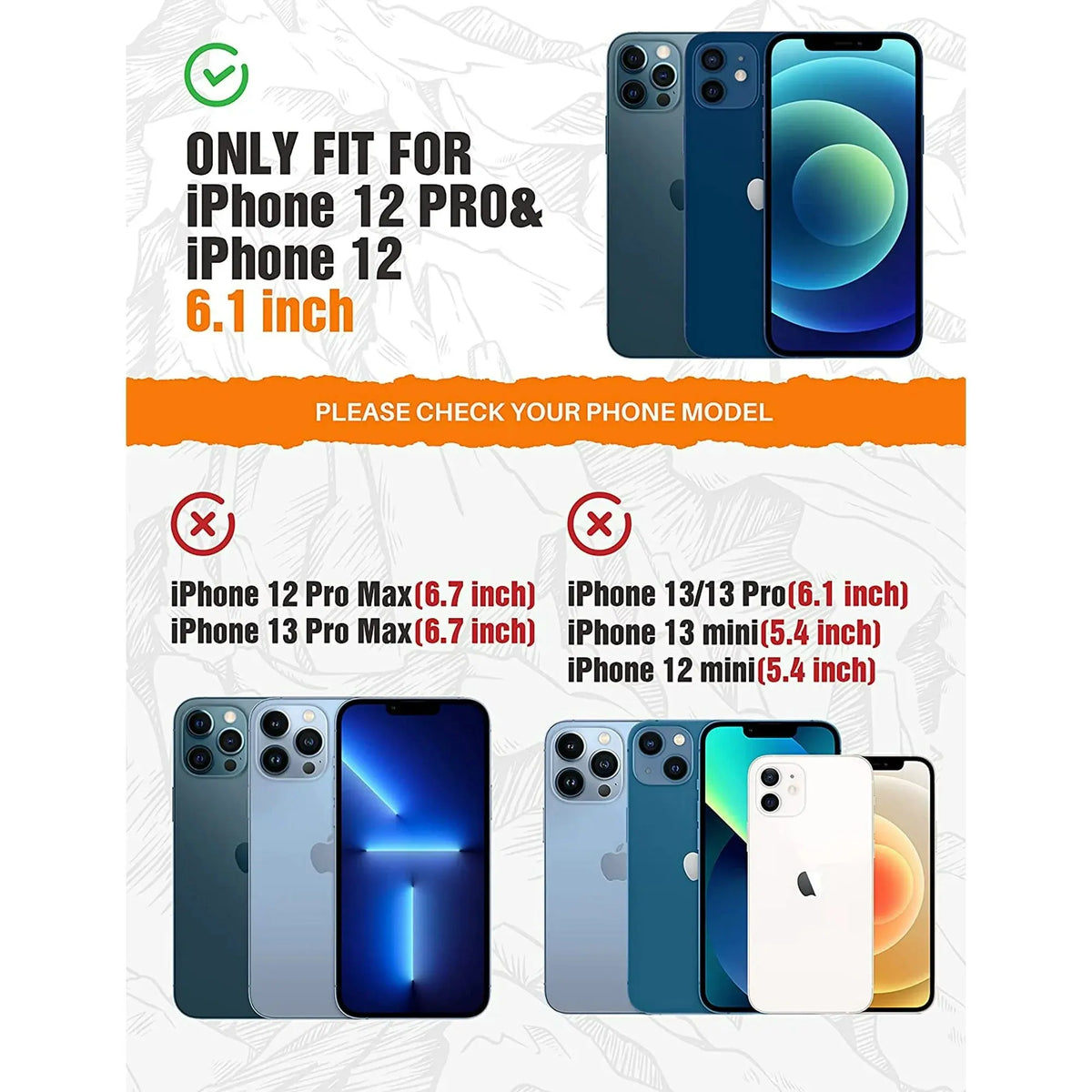 Entronix Case Compatible with iPhone 12/12 Pro - [Hard Back] Slim Clear - A-1 Thread Vault