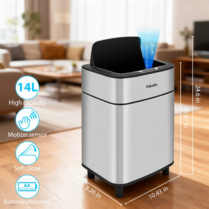 Automatic Stainless Steel Sensor Trash Can – Hands-free Quiet Close & Odor-Control System - A-1 Thread Vault