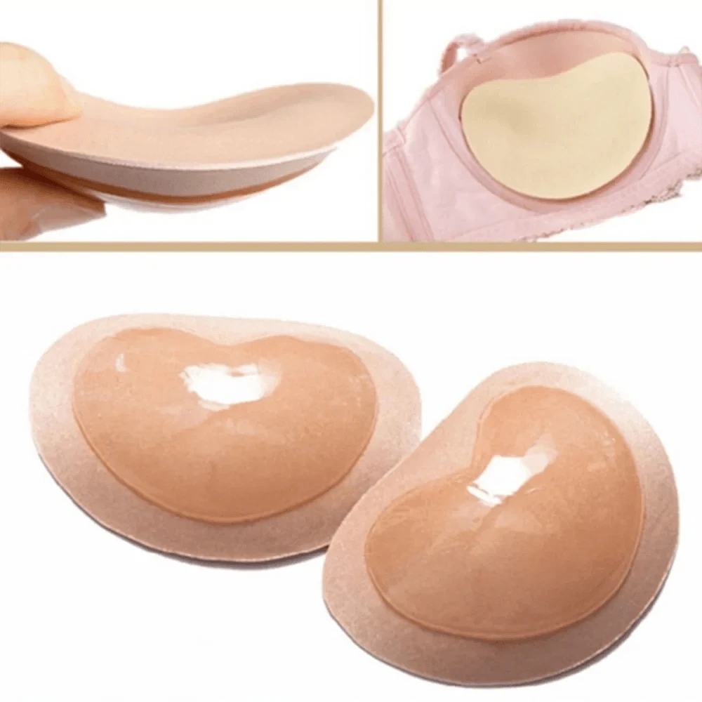 1Pair Chest Push Up Sticky Bra Thicker Sponge Bra Pad Breast Lift Up Enhancer Silicone Removeable Inserts Swimsuit Invisible Bra - A-1 Thread Vault