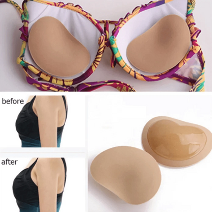 1Pair Chest Push Up Sticky Bra Thicker Sponge Bra Pad Breast Lift Up Enhancer Silicone Removeable Inserts Swimsuit Invisible Bra - A-1 Thread Vault