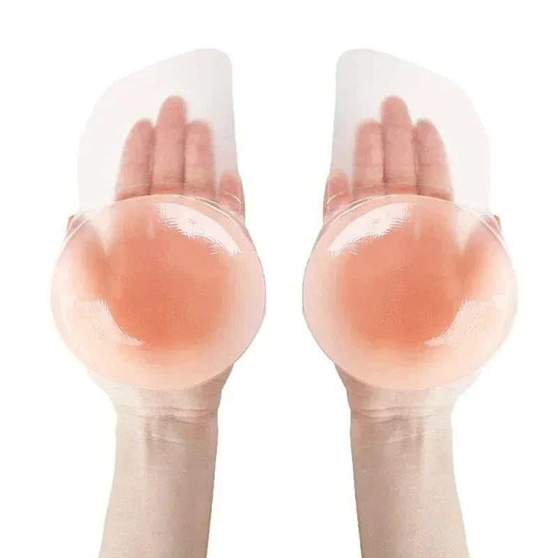 1pair Silicone Invisible Lift Up Bra Sticker Adhesive Bra Breast Women Chest Petals Reusable Strapless Waterproof Gather Bras - A-1 Thread Vault
