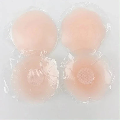 1pair Silicone Invisible Lift Up Bra Sticker Adhesive Bra Breast Women Chest Petals Reusable Strapless Waterproof Gather Bras - A-1 Thread Vault