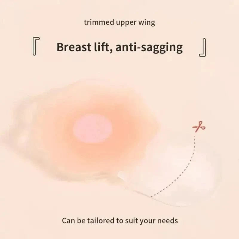1pair Silicone Invisible Lift Up Bra Sticker Adhesive Bra Breast Women Chest Petals Reusable Strapless Waterproof Gather Bras - A-1 Thread Vault