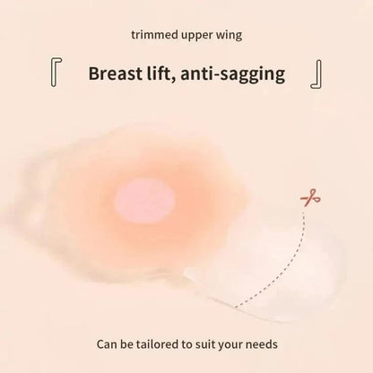 1pair Silicone Invisible Lift Up Bra Sticker Adhesive Bra Breast Women Chest Petals Reusable Strapless Waterproof Gather Bras - A-1 Thread Vault