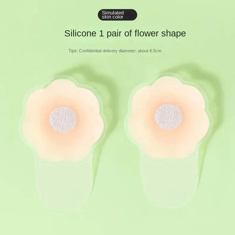 1pair Silicone Invisible Lift Up Bra Sticker Adhesive Bra Breast Women Chest Petals Reusable Strapless Waterproof Gather Bras - A-1 Thread Vault