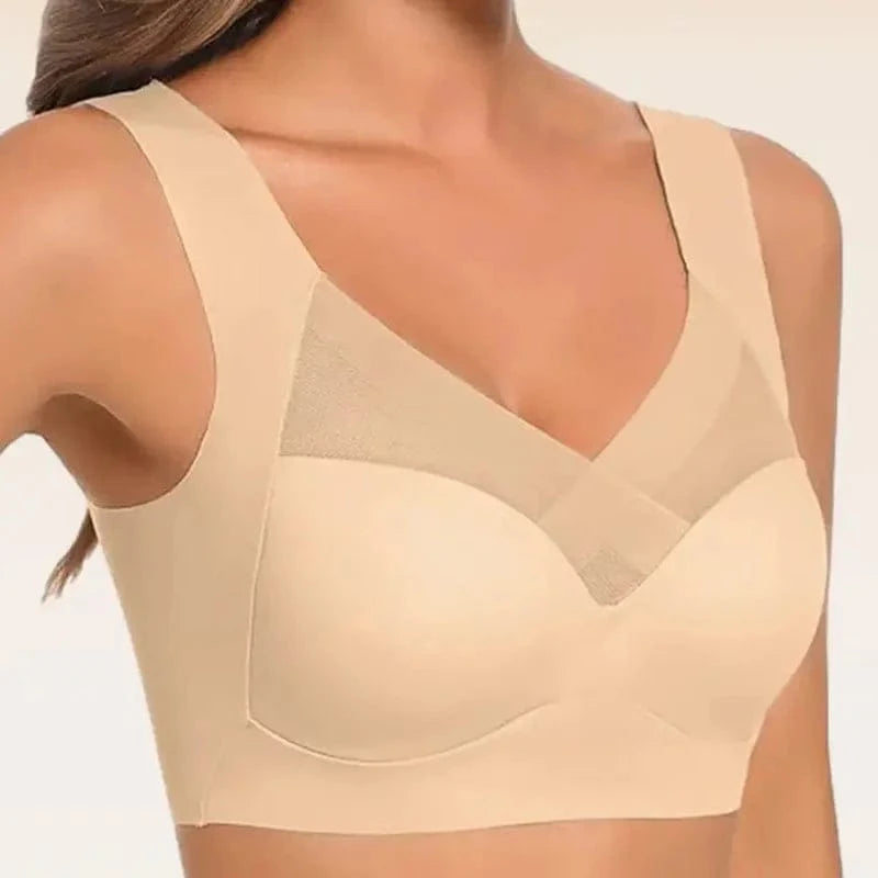 1Pc Women Lace Sport Bras Plus Size Seamless Bra Bralette Backless Lady Brassiere Vest Female Gathers Shock-Proof Wireless L-3XL - A-1 Thread Vault