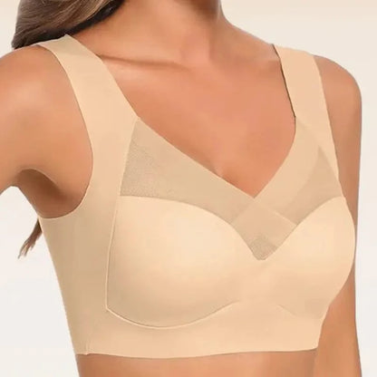 1Pc Women Lace Sport Bras Plus Size Seamless Bra Bralette Backless Lady Brassiere Vest Female Gathers Shock-Proof Wireless L-3XL - A-1 Thread Vault
