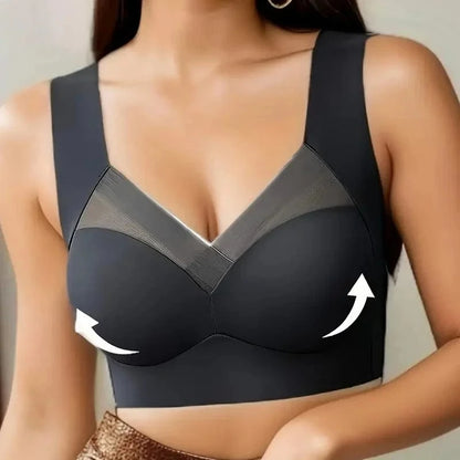1Pc Women Lace Sport Bras Plus Size Seamless Bra Bralette Backless Lady Brassiere Vest Female Gathers Shock-Proof Wireless L-3XL - A-1 Thread Vault
