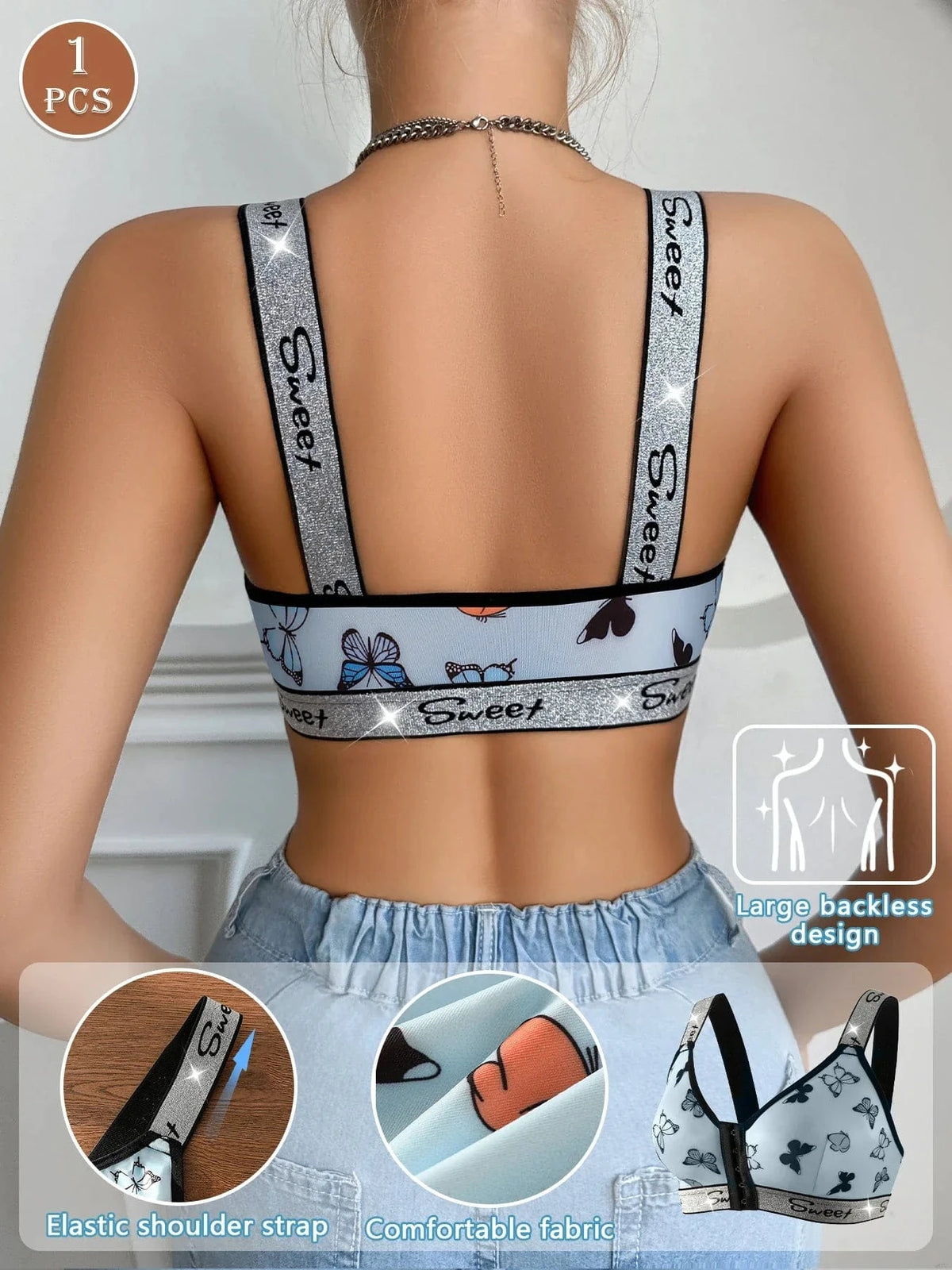1pc Women's Casual Comfortable Wireless Bra - A-1 Thread Vault
