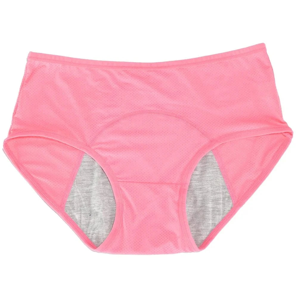 1pc Women's Leak Proof Menstrual Panties – Mid Waist Ice Silk Plus Size Waterproof Period Underwear Sexy Physiological Briefs - A-1 Thread Vault