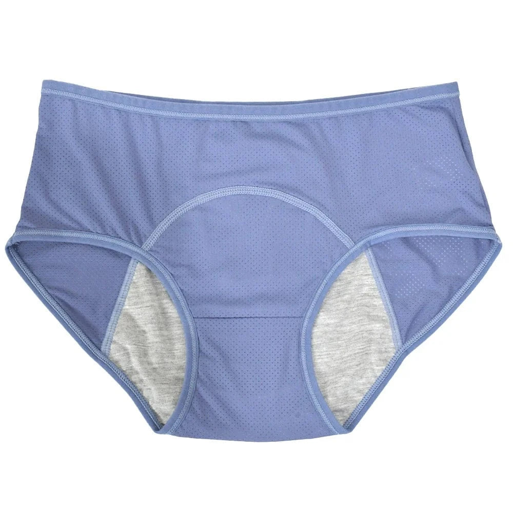 1pc Women's Leak Proof Menstrual Panties – Mid Waist Ice Silk Plus Size Waterproof Period Underwear Sexy Physiological Briefs - A-1 Thread Vault