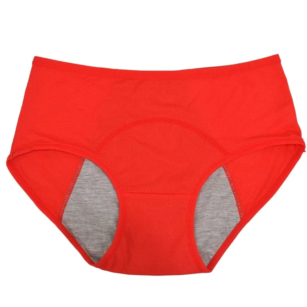 1pc Women's Leak Proof Menstrual Panties – Mid Waist Ice Silk Plus Size Waterproof Period Underwear Sexy Physiological Briefs - A-1 Thread Vault