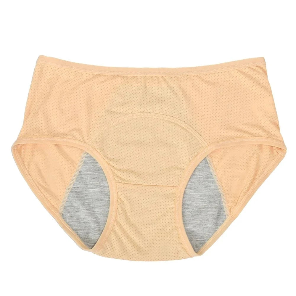1pc Women's Leak Proof Menstrual Panties – Mid Waist Ice Silk Plus Size Waterproof Period Underwear Sexy Physiological Briefs - A-1 Thread Vault