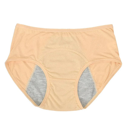 1pc Women's Leak Proof Menstrual Panties – Mid Waist Ice Silk Plus Size Waterproof Period Underwear Sexy Physiological Briefs - A-1 Thread Vault
