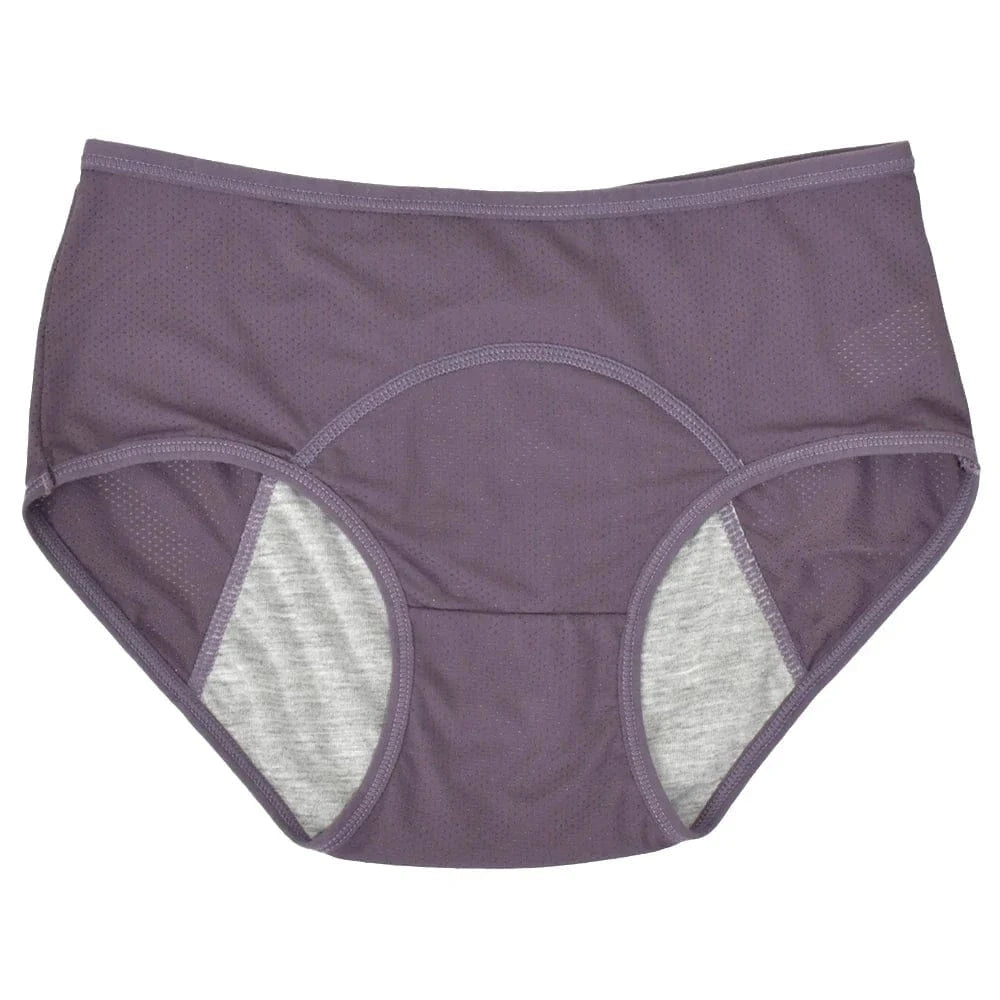 1pc Women's Leak Proof Menstrual Panties – Mid Waist Ice Silk Plus Size Waterproof Period Underwear Sexy Physiological Briefs - A-1 Thread Vault