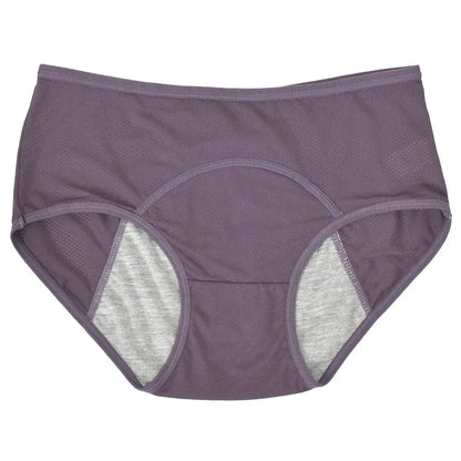 1pc Women's Leak Proof Menstrual Panties – Mid Waist Ice Silk Plus Size Waterproof Period Underwear Sexy Physiological Briefs - A-1 Thread Vault