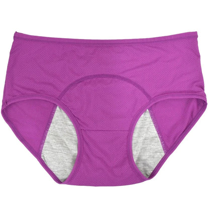 1pc Women's Leak Proof Menstrual Panties – Mid Waist Ice Silk Plus Size Waterproof Period Underwear Sexy Physiological Briefs - A-1 Thread Vault