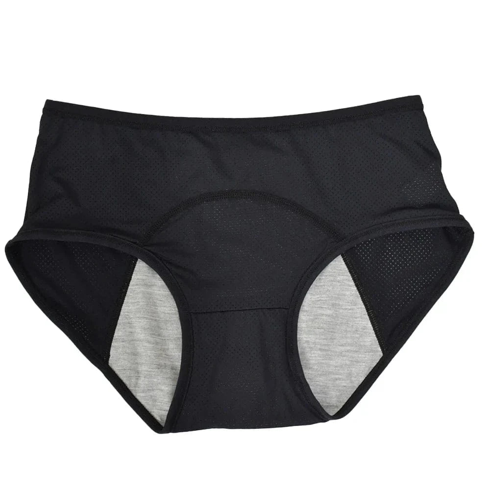 1pc Women's Leak Proof Menstrual Panties – Mid Waist Ice Silk Plus Size Waterproof Period Underwear Sexy Physiological Briefs - A-1 Thread Vault