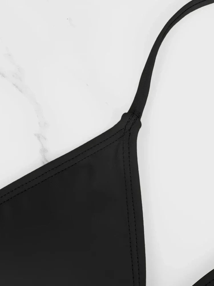 1Pc Women's Sexy Bikini Top Bra Swimsuit Summer Beach Style Solid Color Hanging Neck Bareback Strap Bikini Swimsuit Bra Swimsuit - A-1 Thread Vault