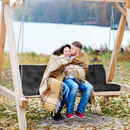 2-3 Seater Swing Cushion Replacement Swing Beach Pads with Backrest 8-Tie Straps - A-1 Thread Vault