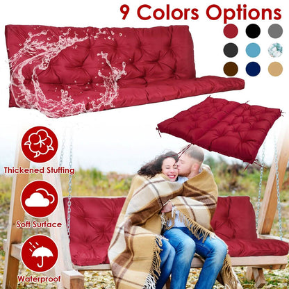 2-3 Seater Swing Cushion Replacement Swing Beach Pads with Backrest 8-Tie Straps - A-1 Thread Vault