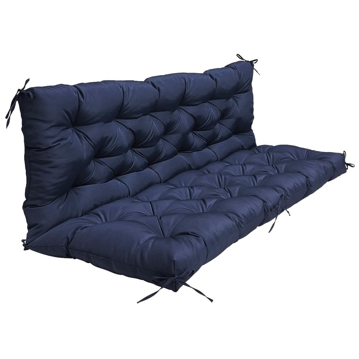 2-3 Seater Swing Cushion Replacement Swing Beach Pads with Backrest 8-Tie Straps - A-1 Thread Vault