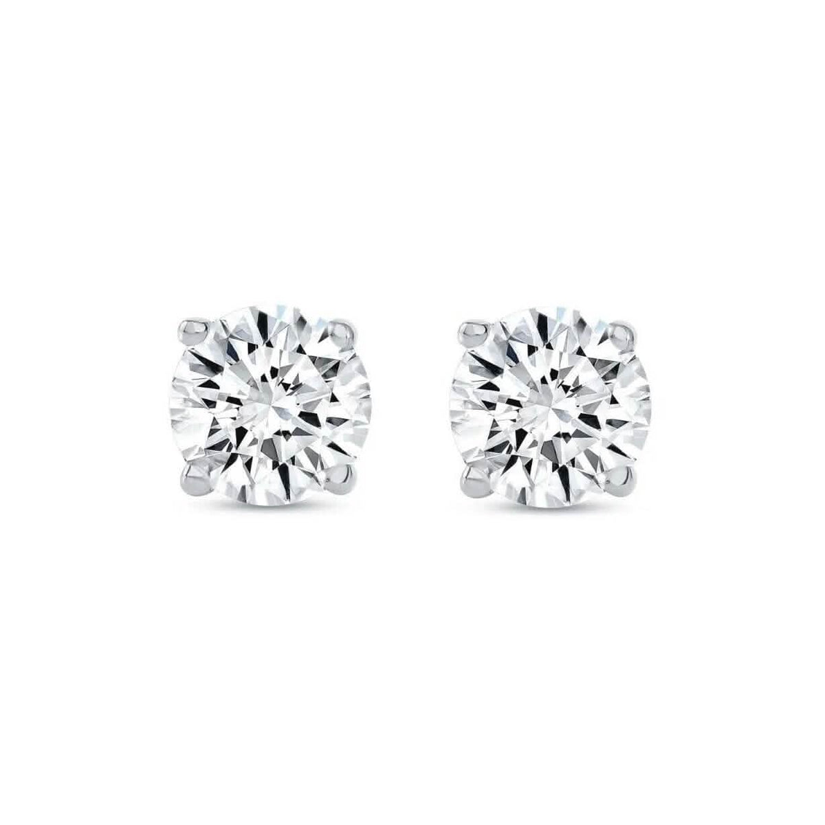 2 Ct Round Lab Created Grown Diamond Earrings 950 Platinum E/VVS Basket Screw - A-1 Thread Vault