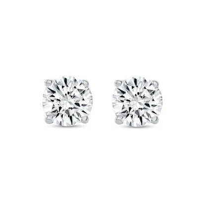 2 Ct Round Lab Created Grown Diamond Earrings 950 Platinum E/VVS Basket Screw - A-1 Thread Vault