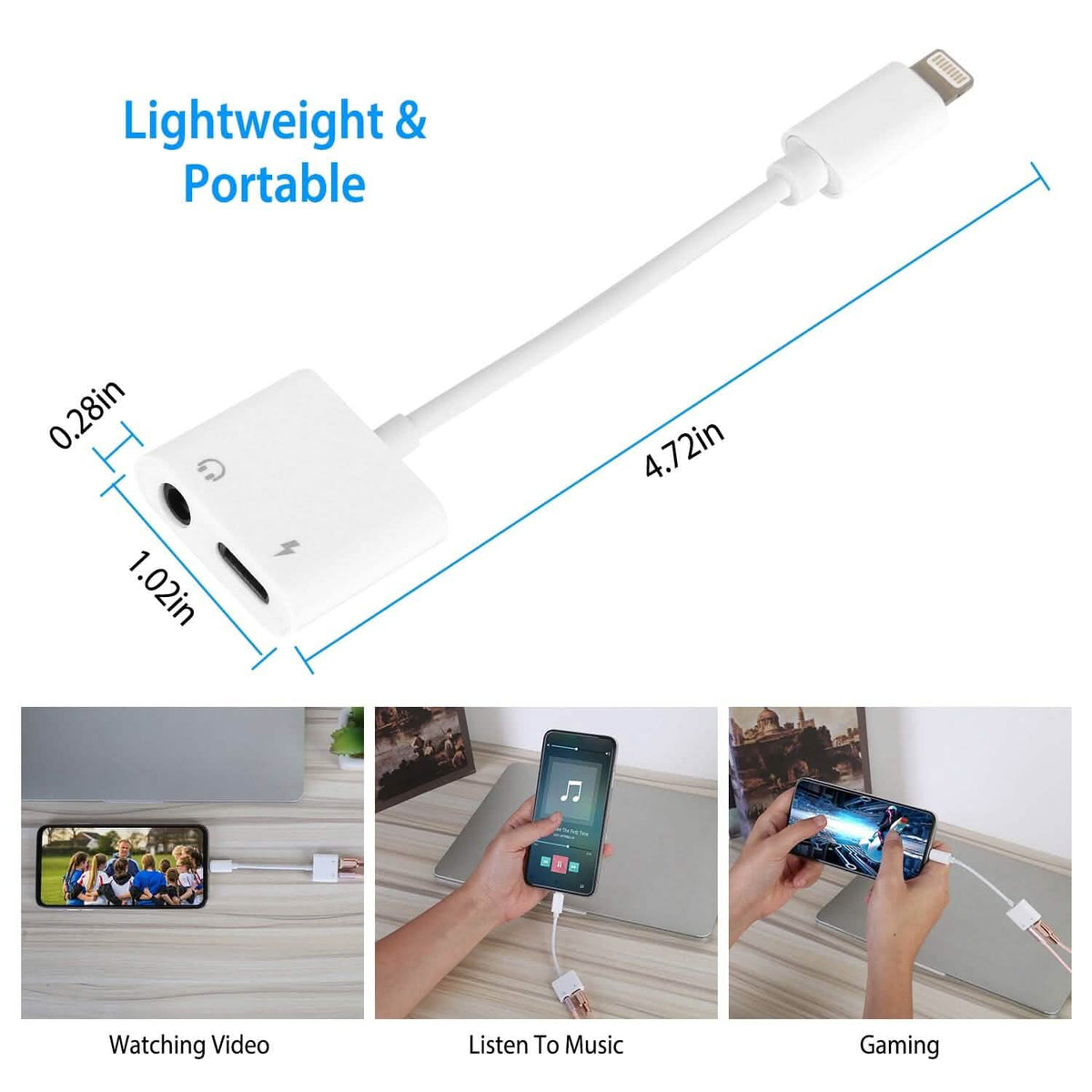 2-in-1 3.5mm Headphone Adapter Charger Audio Splitter Dongle - A-1 Thread Vault
