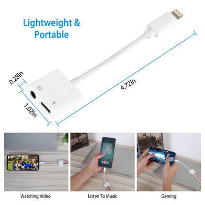 2-in-1 3.5mm Headphone Adapter Charger Audio Splitter Dongle - A-1 Thread Vault