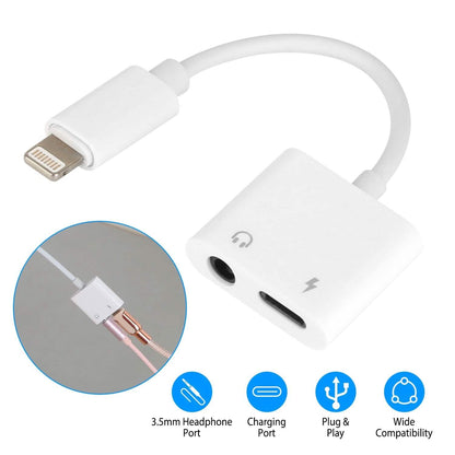 2-in-1 3.5mm Headphone Adapter Charger Audio Splitter Dongle - A-1 Thread Vault