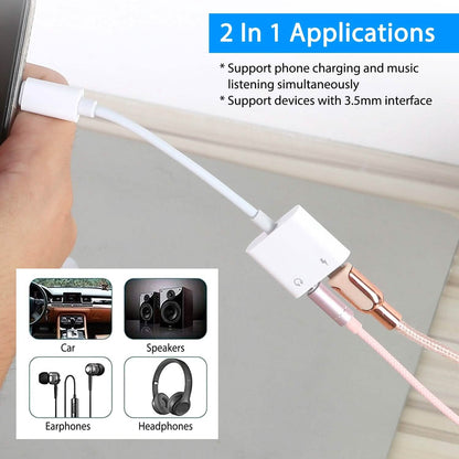 2-in-1 3.5mm Headphone Adapter Charger Audio Splitter Dongle - A-1 Thread Vault