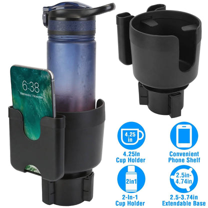 2-in-1 Car Cup Holder with Phone Holder Adjustable Base - A-1 Thread Vault