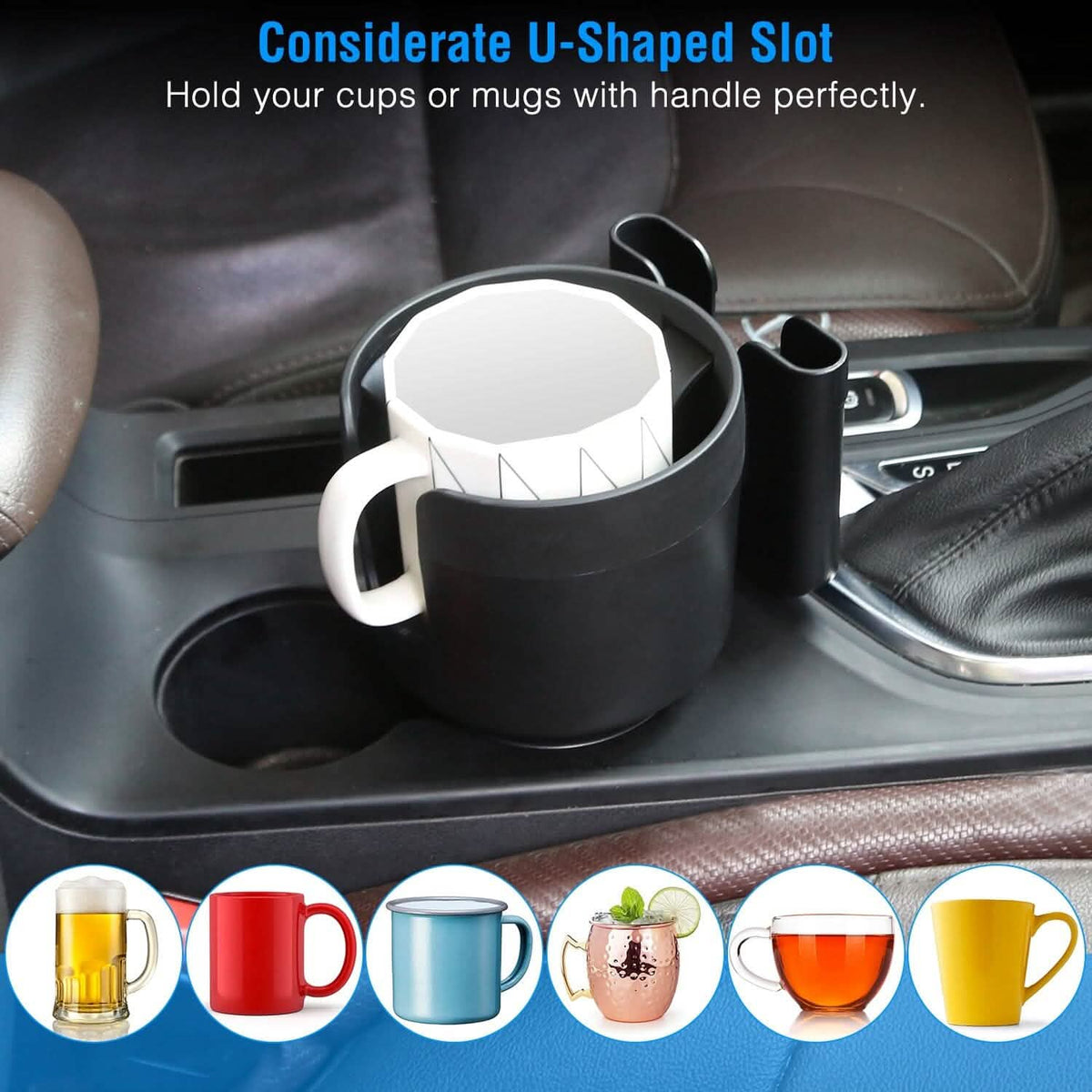 2-in-1 Car Cup Holder with Phone Holder Adjustable Base - A-1 Thread Vault