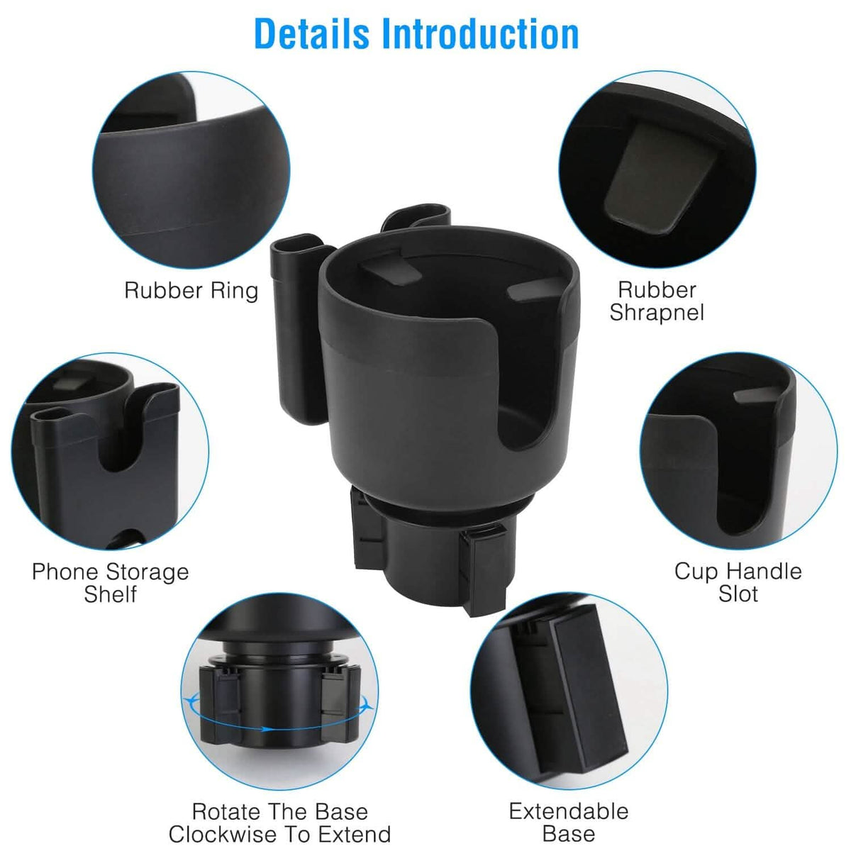 2-in-1 Car Cup Holder with Phone Holder Adjustable Base - A-1 Thread Vault