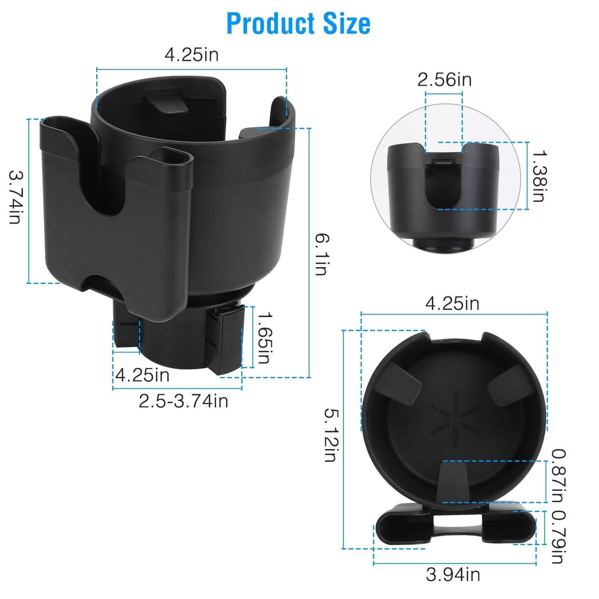 2-in-1 Car Cup Holder with Phone Holder Adjustable Base - A-1 Thread Vault