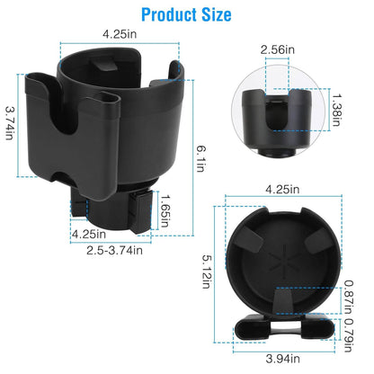 2-in-1 Car Cup Holder with Phone Holder Adjustable Base - A-1 Thread Vault