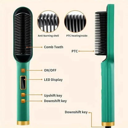 2-in-1 Electric Hair Straightener Brush Curling Comb - A-1 Thread Vault