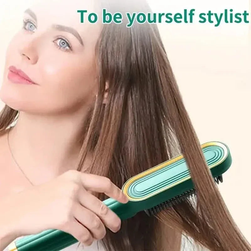 2-in-1 Electric Hair Straightener Brush Curling Comb - A-1 Thread Vault