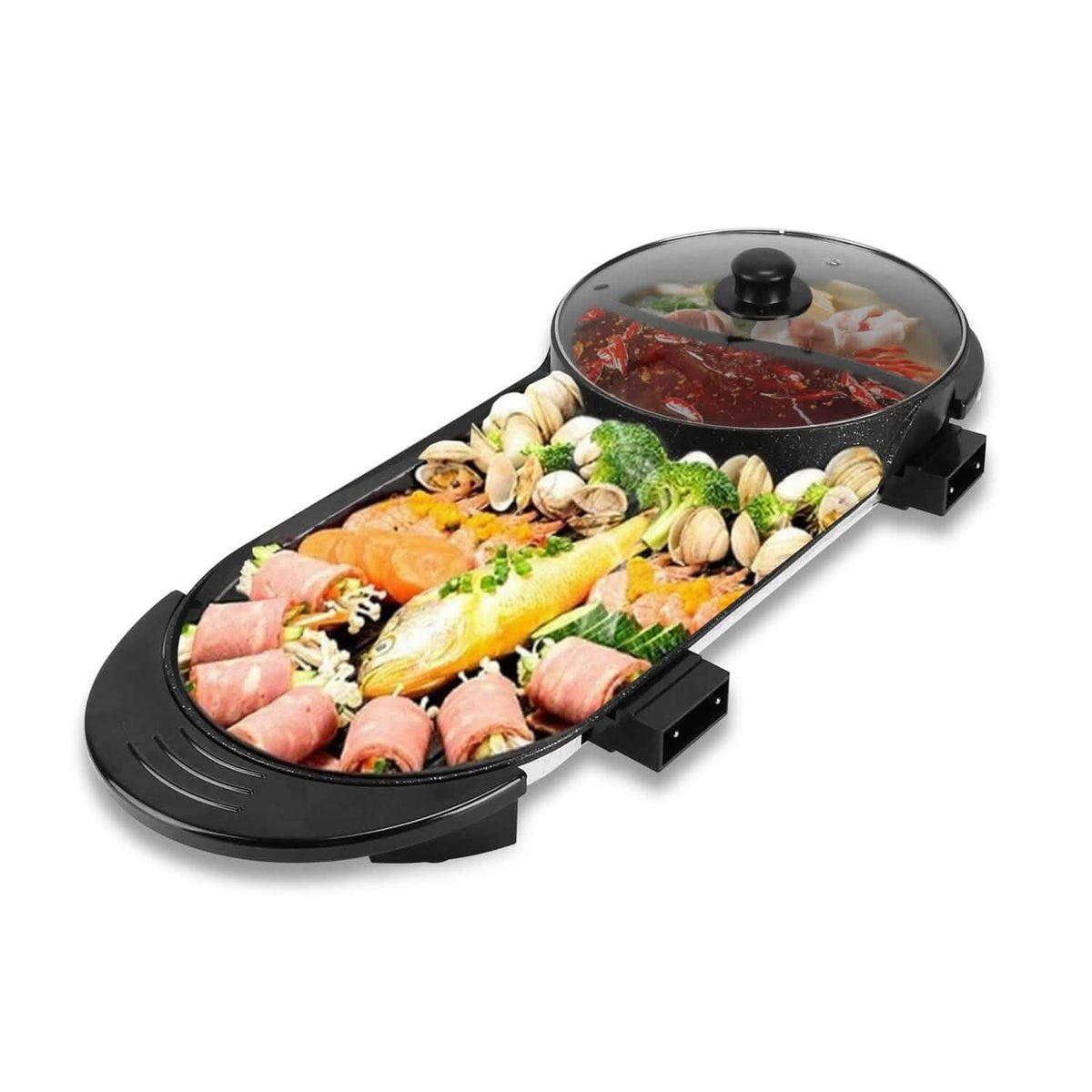 2-in-1 Electric Hot Pot with Bbq Grill Cooker 2200W - A-1 Thread Vault