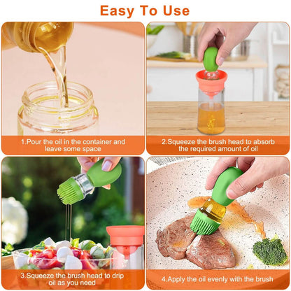 2-in-1 Glass Olive Oil Dispenser with Silicone Dropper - A-1 Thread Vault