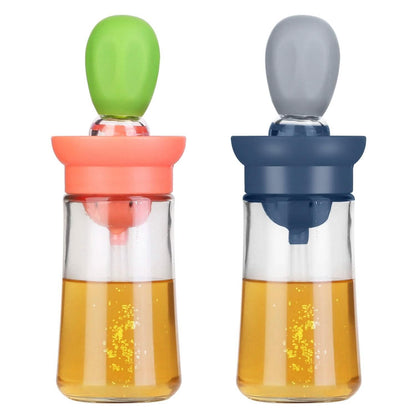 2-in-1 Glass Olive Oil Dispenser with Silicone Dropper - A-1 Thread Vault