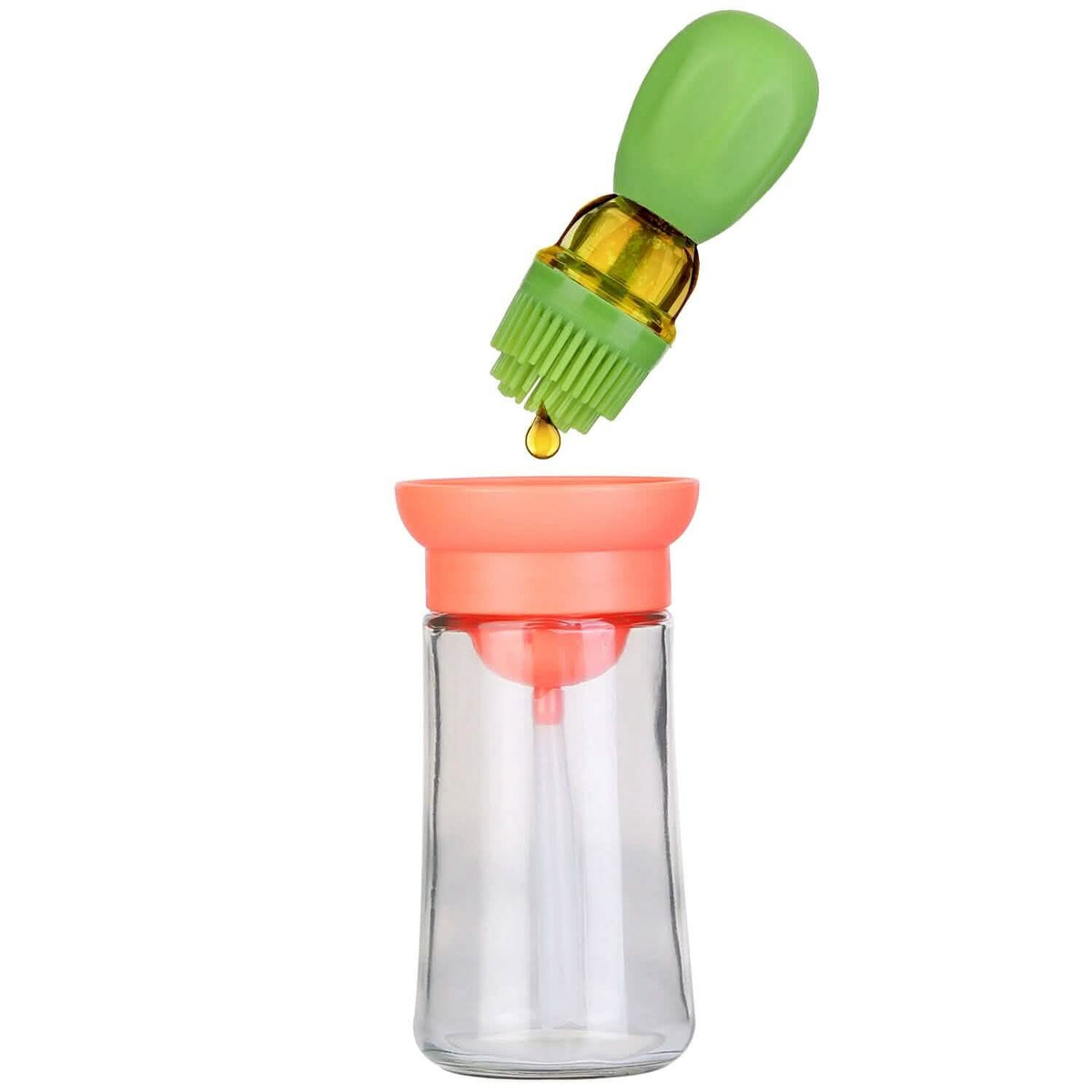 2-in-1 Glass Olive Oil Dispenser with Silicone Dropper - A-1 Thread Vault