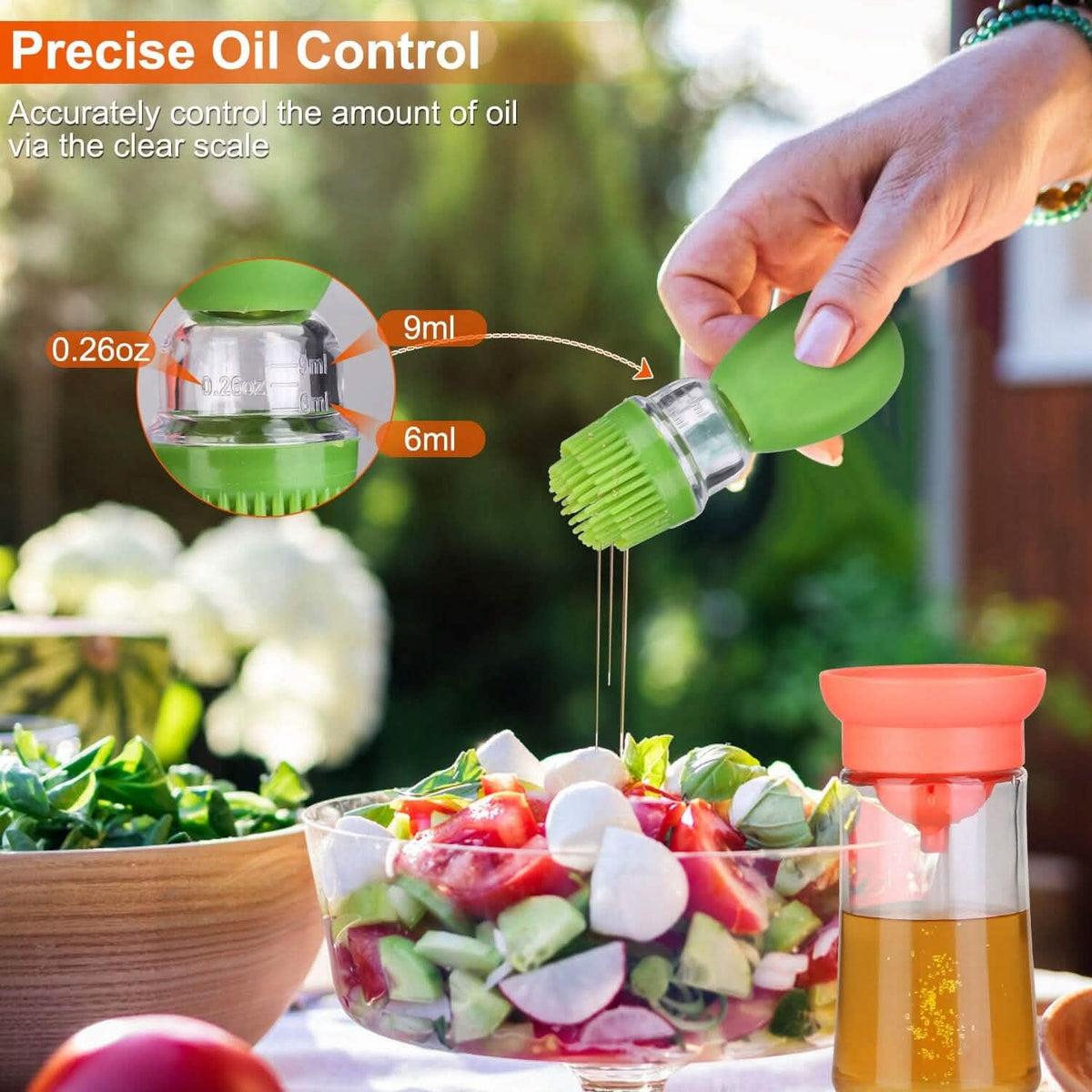 2-in-1 Glass Olive Oil Dispenser with Silicone Dropper - A-1 Thread Vault