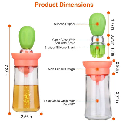 2-in-1 Glass Olive Oil Dispenser with Silicone Dropper - A-1 Thread Vault