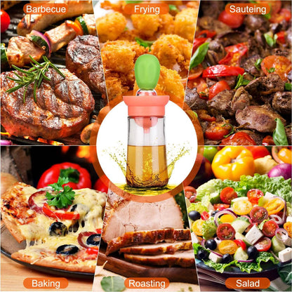 2-in-1 Glass Olive Oil Dispenser with Silicone Dropper - A-1 Thread Vault