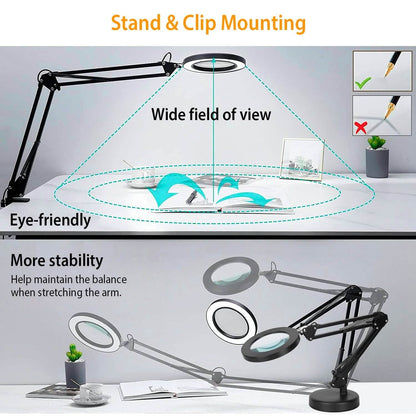 2-in-1 LED Magnifier Desk Lamp with 8x Magnifying Glass - A-1 Thread Vault
